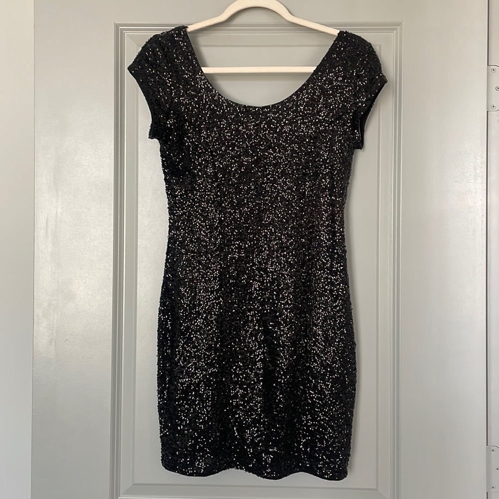 Divided Black sequined fitted dress only worn once
